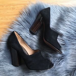 Coach Roslyn black suede pumps, block heel, 7